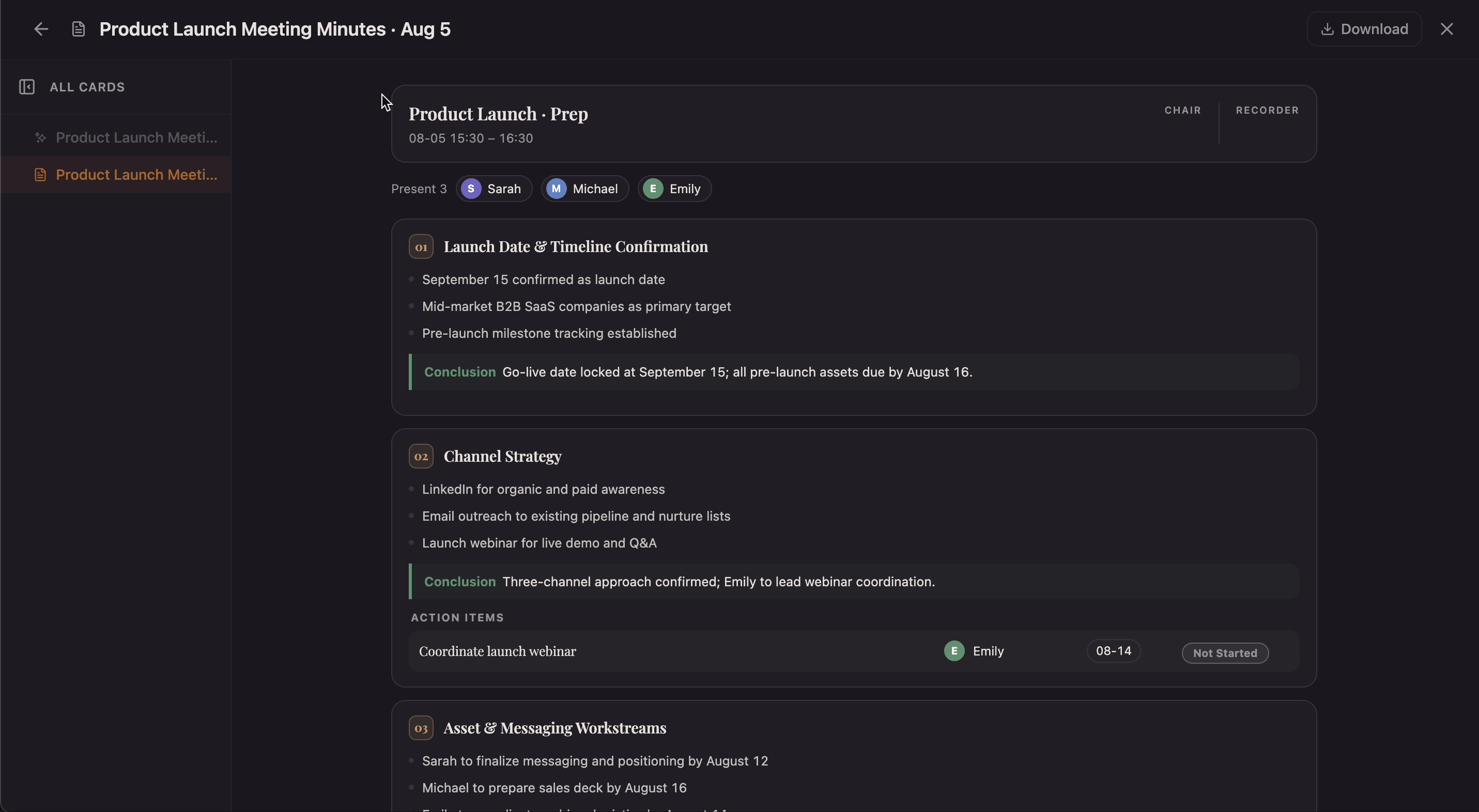Meeting Minutes Template preview