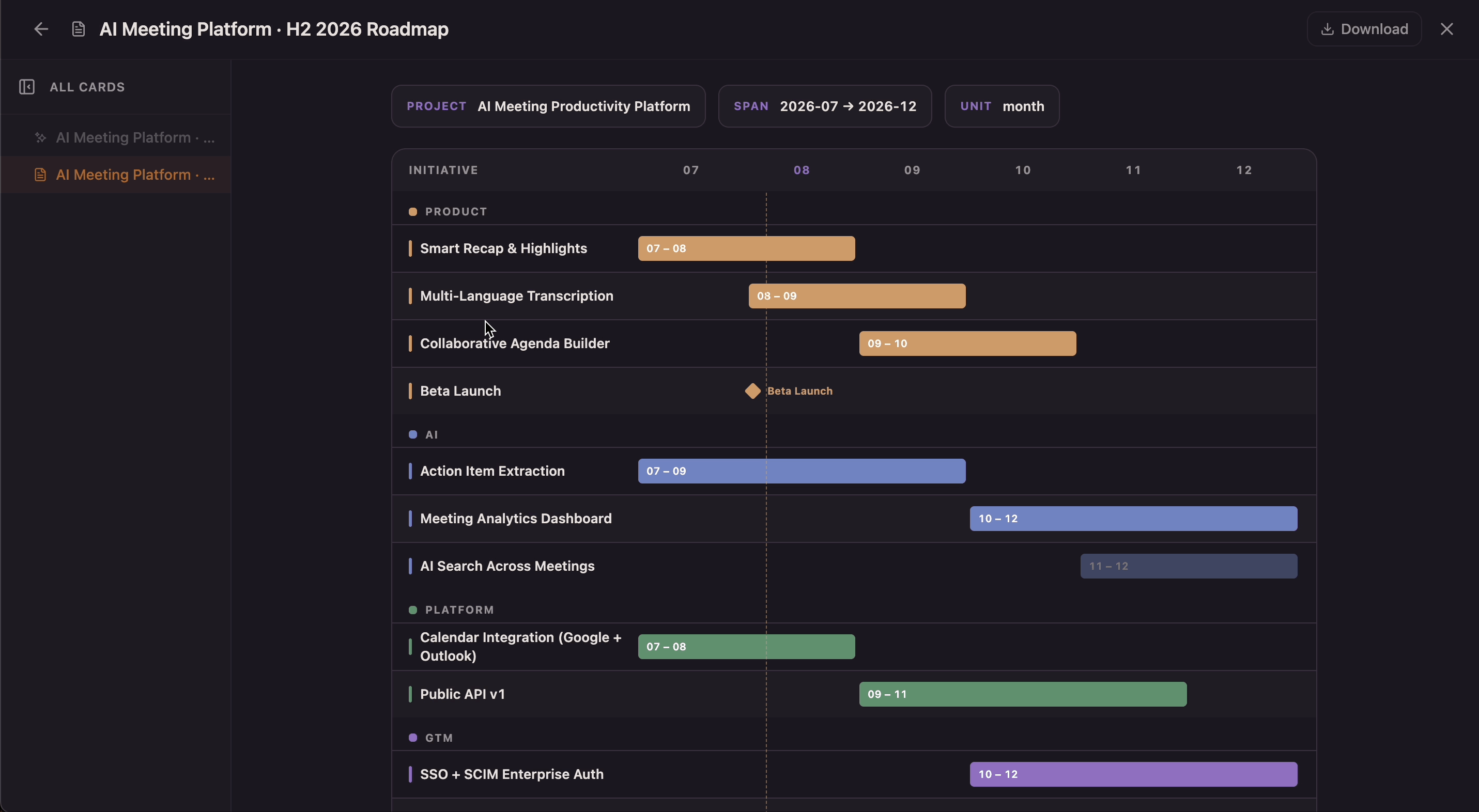 Roadmap Template